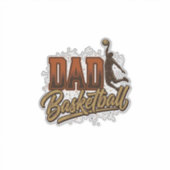 Dad Basketball Vintage Engraving Shirt Design_1 シール (正面)