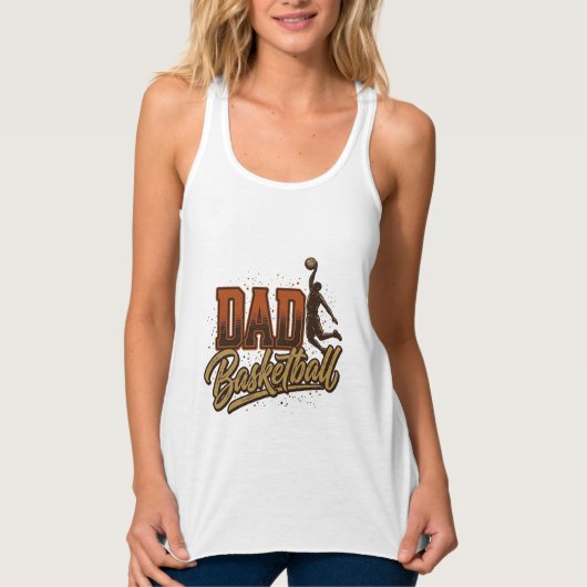 Dad Basketball Vintage Engraving Shirt Design_1 タンクトップ (正面)