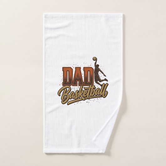Dad Basketball Vintage Engraving Shirt Design_1 ハンドタオル (ハンドタオル)