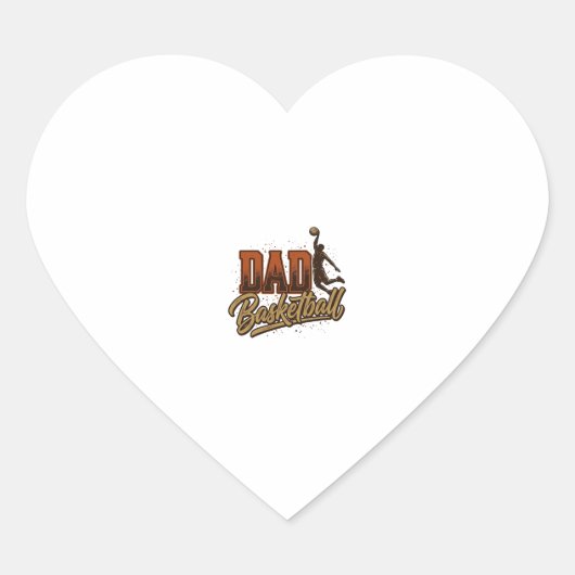 Dad Basketball Vintage Engraving Shirt Design_1 ハートシール (正面)