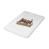 Dad Basketball Vintage Engraving Shirt Design_1 バスマット (アングル)