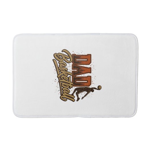 Dad Basketball Vintage Engraving Shirt Design_1 バスマット (正面)