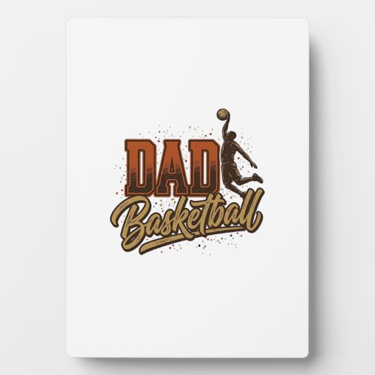 Dad Basketball Vintage Engraving Shirt Design_1 フォトプラーク (正面)