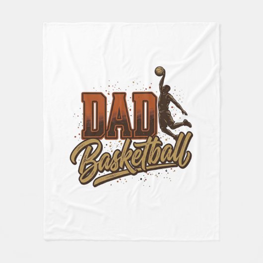 Dad Basketball Vintage Engraving Shirt Design_1 フリースブランケット (正面)