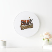 Dad Basketball Vintage Engraving Shirt Design_1 ラージ壁時計 (ホーム)