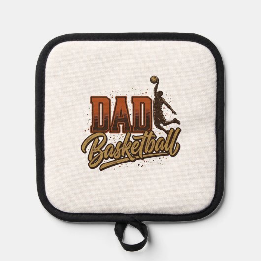 Dad Basketball Vintage Engraving Shirt Design_1 鍋敷き (正面)