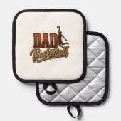 Dad Basketball Vintage Engraving Shirt Design_1 鍋敷き (正面/裏面)