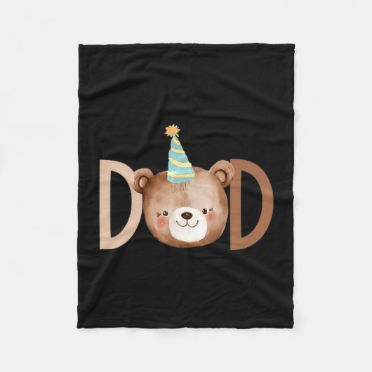 Dad Beary First Birthday Shirt Matching Family Out フリースブランケット (正面)