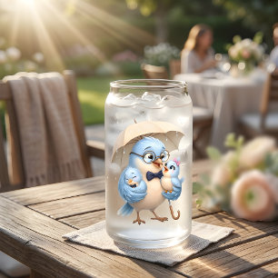 Dad Bird Can Glass お父さんの日ギフト ガラス缶