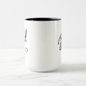 Dad Black and White Minimalist Est Year マグカップ (中央)