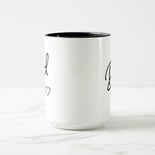 Dad Black and White Minimalist Est Year マグカップ (中央)