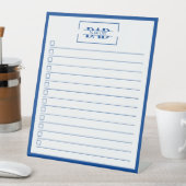 Dad Blue モノグラム 10" x 12" To Do リスト ドライイレース 台座サイン (インサイチュ)