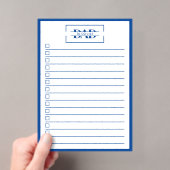 Dad Blue モノグラム 5" x 7" To Do リスト 再生可能ホワイトボード アクリル招待状 (インサイチュ (ポータブル))