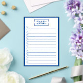 Dad Blue モノグラム 5" x 7" To Do リスト 再生可能ホワイトボード アクリル招待状 (インサイチュ (ウェディング))