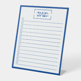 Dad Blue Monogram 10" x 12" To Do List Dry Erase 台座サイン