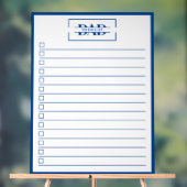 Dad Blue Monogram 18" x 24" To Do List Dry Erase アクリルサイン (ニュートラル)