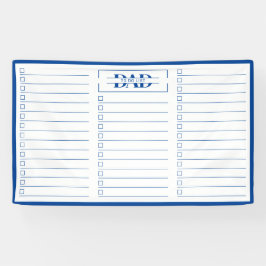 Dad Blue Monogram 3' x 5' To Do List Dry Erase 横断幕