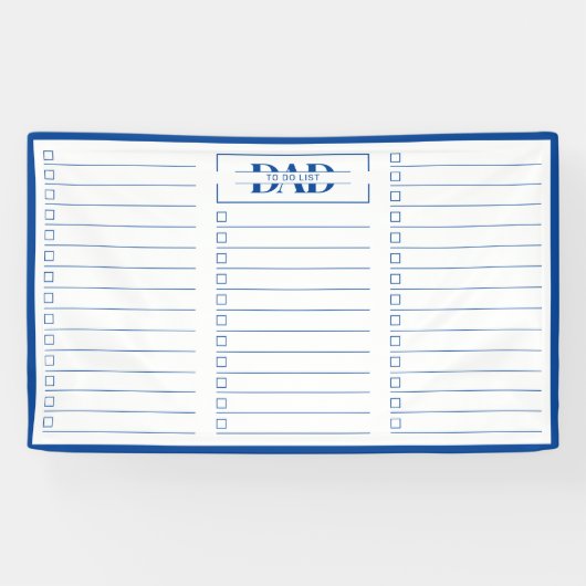 Dad Blue Monogram 3' x 5' To Do List Dry Erase 横断幕 (横)