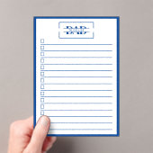 Dad Blue Monogram 5" x 7" To Do List Dry Erase アクリル招待状 (インサイチュ (ポータブル))