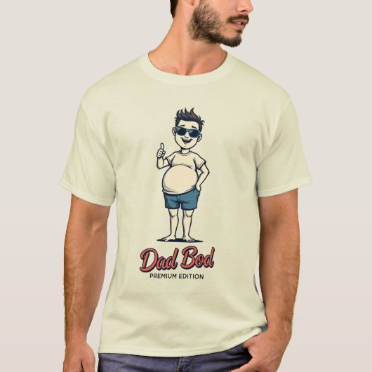 Dad Bod Premium Edition – Funny Retro Shirt Tシャツ (正面)