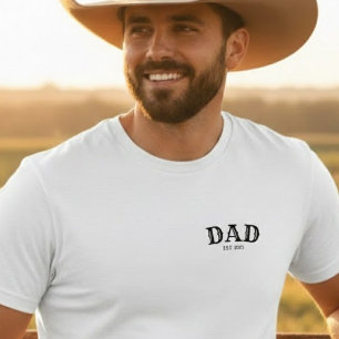 Dad Bold Text Est 2025  Tシャツ