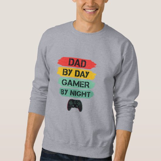 DAD BY DAY GAMER BY NIGHT – Design Transparent Néo スウェットシャツ (正面)