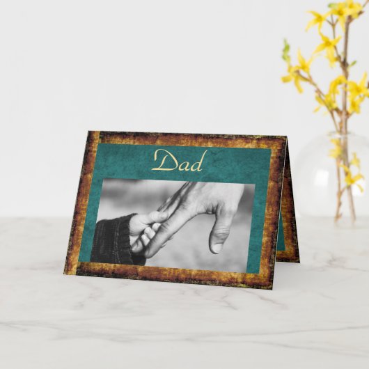 Dad & Child Hands Father's Day カード (黄色い花)