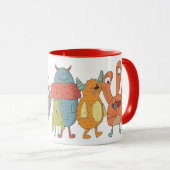 DAD Christmas PHOTO Gift Kids Cute Funny Monsters マグカップ (正面右)