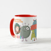 DAD Christmas PHOTO Gift Kids Cute Funny Monsters マグカップ (正面左)