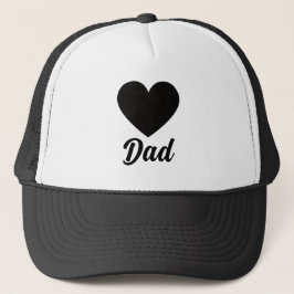 Dad - Classic Black Heart Typography キャップ