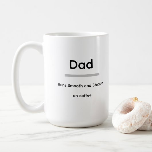 Dad Coffee Mug – Runs Smooth and Steady on Coffee コーヒーマグカップ (ドーナツ)