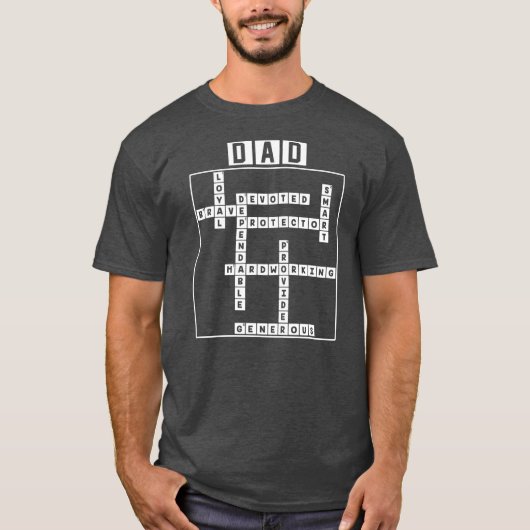 Dad Crossword Puzzle Father's Day Love Word Games Tシャツ (正面)