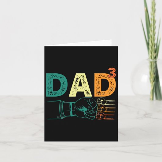Dad Cubed Dad Of Three Mens Quote Funny Christmas  カード (正面)