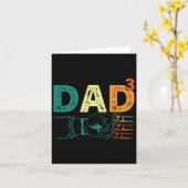Dad Cubed Dad Of Three Mens Quote Funny Christmas  カード (黄色い花)
