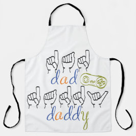 dad, daddy in sign language エプロン