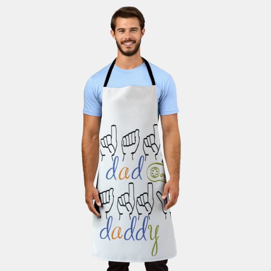 dad, daddy in sign language エプロン (着用した状態)