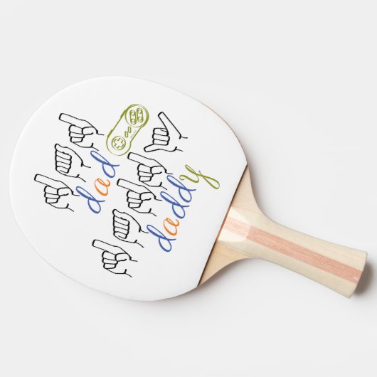 dad, daddy in sign language 卓球ラケット (横)
