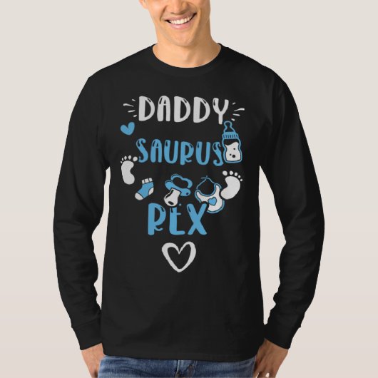 Dad Daddy Saurus Rex  Baby Boy Sayings Tシャツ (正面)