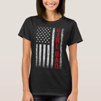 Dad Daughter Dad Of Girls Usa Flag Father's Day  Tシャツ