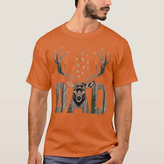 Dad Deer Hunting Camo Father Hunters Buck Camoue N Tシャツ (正面)