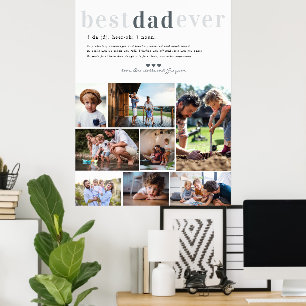 Dad Definition 8枚の写真をカスタマイズ ポスター