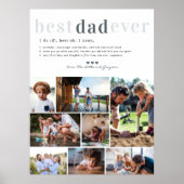 Dad Definition | 8枚の写真をカスタマイズ ポスター (正面)