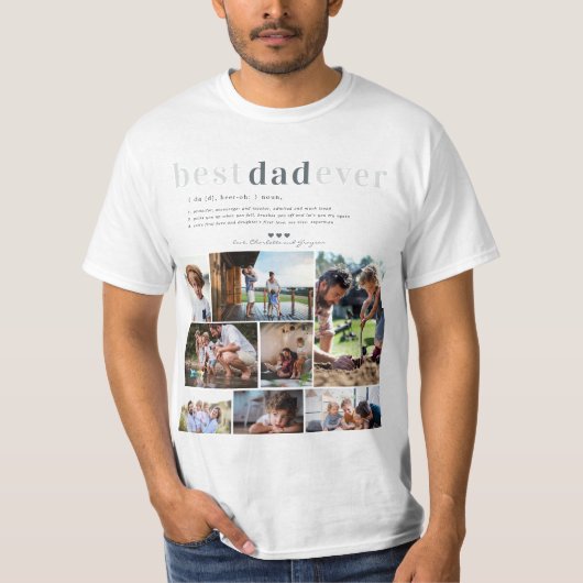 Dad Definition | 8枚の写真をカスタマイズ  Tシャツ (正面)