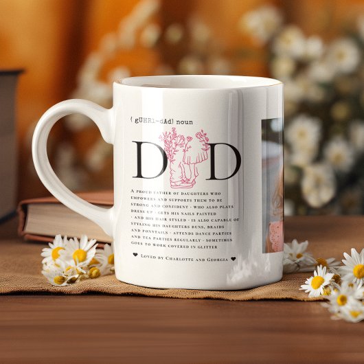 Dad Definition Photo Gift | Custom Daughter コーヒーマグカップ