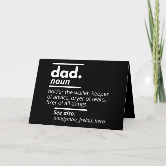 Dad Dictionary Definition - Funny Fathers Day Gift カード (正面)
