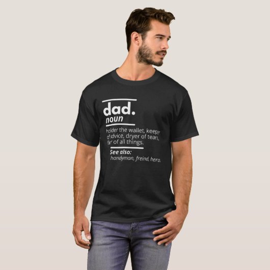 Dad Dictionary Definition - Funny Fathers Day Gift Tシャツ (正面フル)
