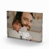 Dad Est ギフト 新米パパの記念品 フォトブロック (右)