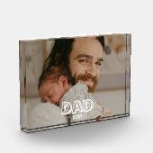 Dad Est ギフト 新米パパの記念品 フォトブロック (左)