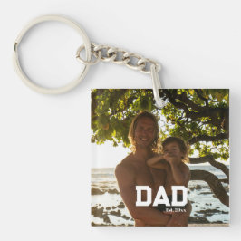 Dad Est フォト カスタマイズ可能 年 父の日  キーホルダー