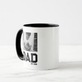 Dad Est 写真 ブラック&ホワイト 年 父の日 マグカップ (正面左)